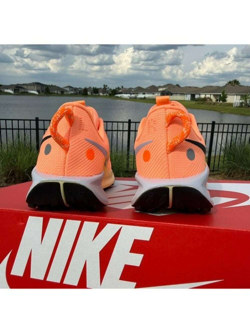 SIZE 10 WOMEN'S NIKE REACTX PEGASUS TRAIL 5 ORANGE PULSE / BLACK DV3865-800 - Picture 3 of 9